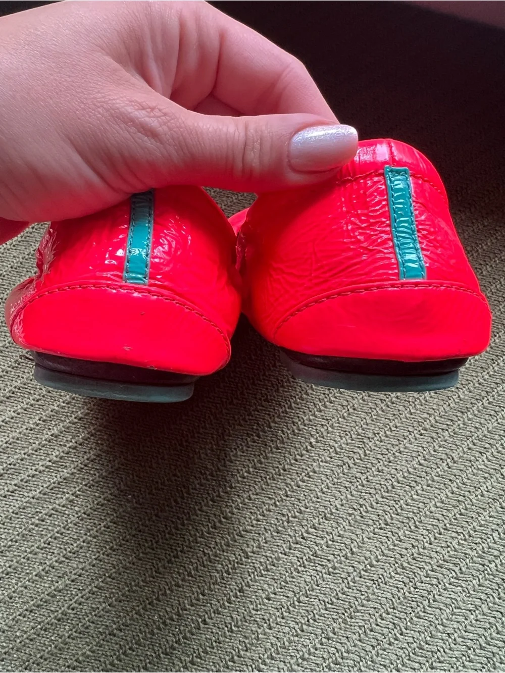 Tieks Women's Patent Red Ballet Flats - Picture 4 of 9